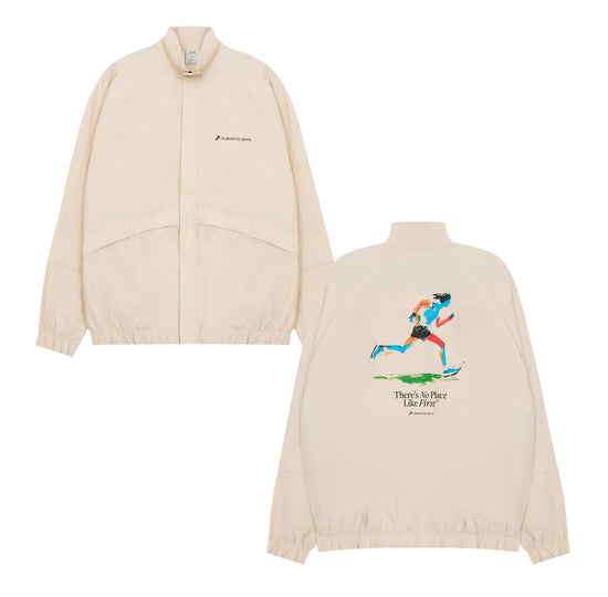 Vice 84 'Olympic Runner' Nylon Track Jacket - Ecru