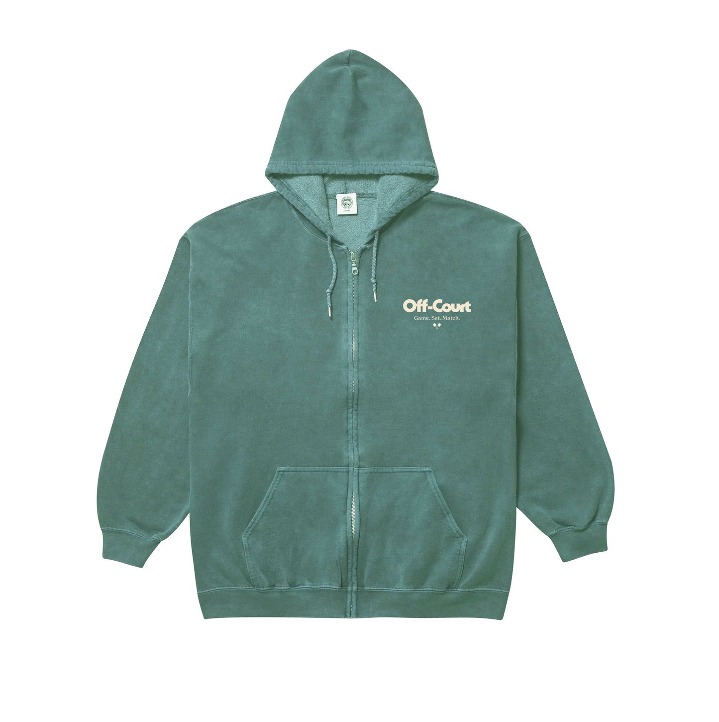 Vice 84 'Off-Court GSM' Zip Up Vintage Washed Hoodie - Forest