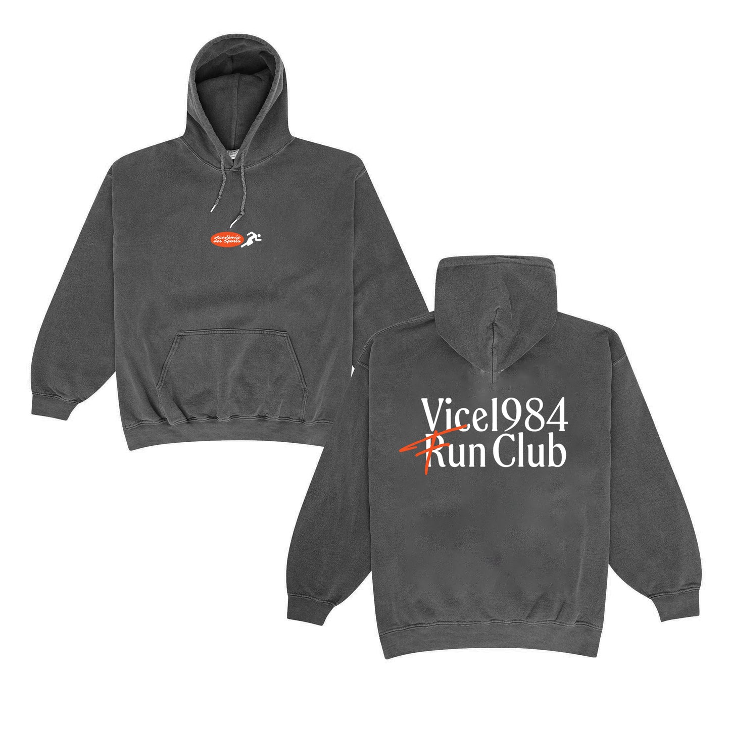 Vice 84 'Fun Club' Vintage Washed Hoodie - Washed Black