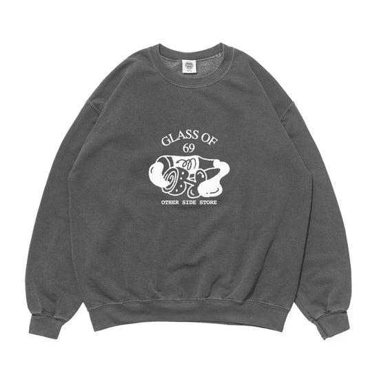 Other Side Store 'Glass of 69' Vintage Washed Sweater - Charcoal