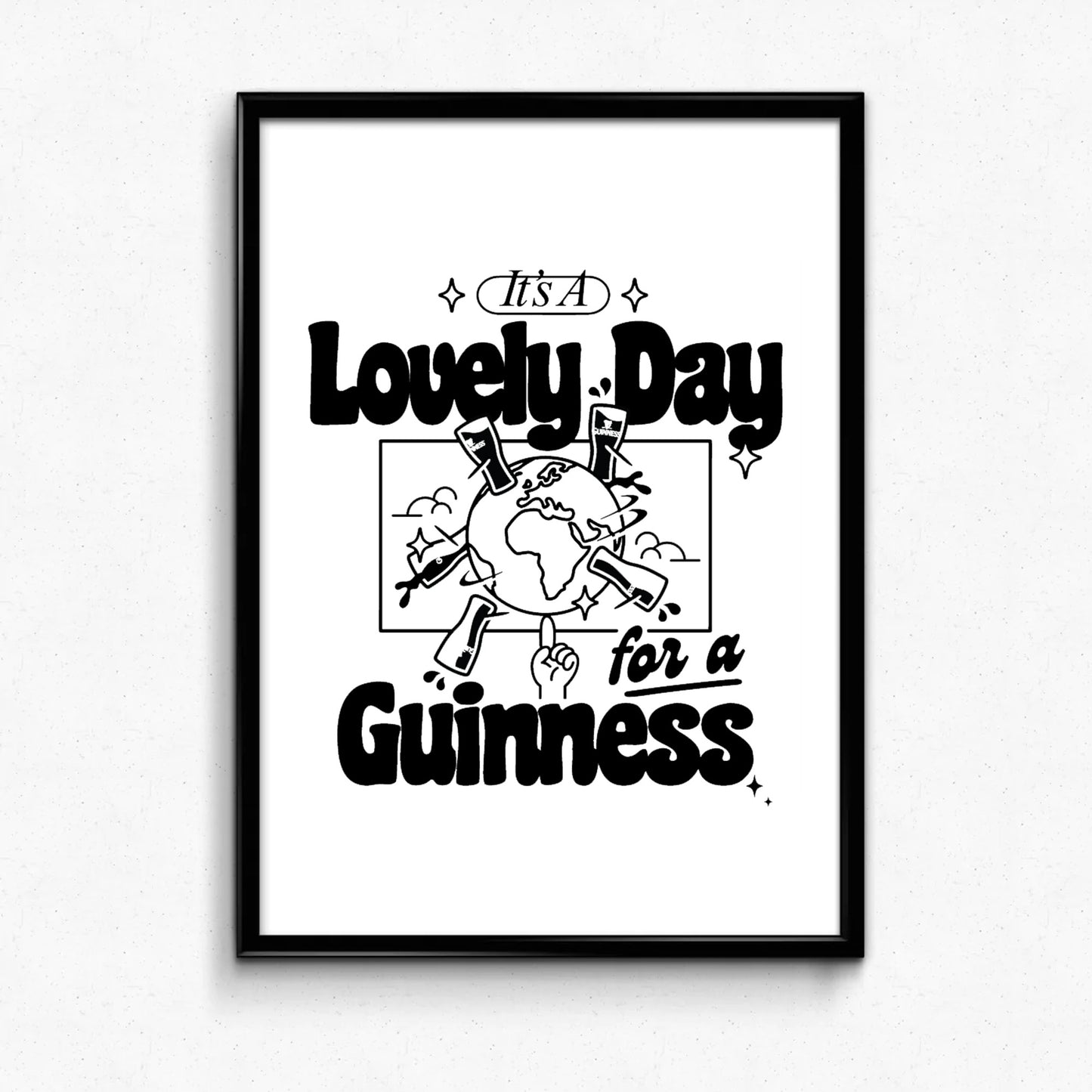 Guinness x UN:IK 'Worldwide' Print - White