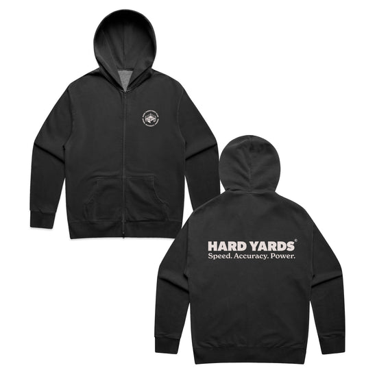 Vice 84 'Hard Yards' Faded Zip Up Hoodie - Black