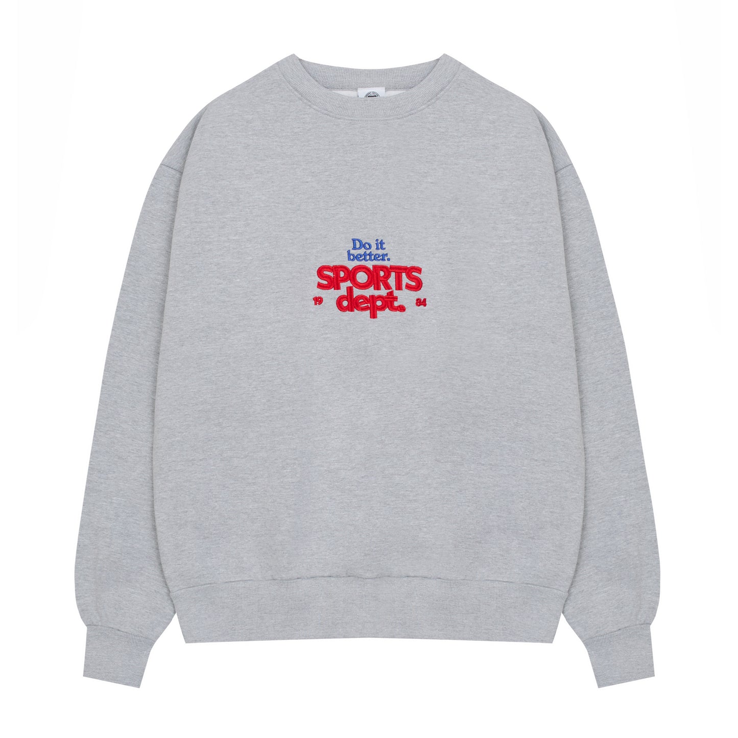 Vice 84 'Sports Dept' Heavyweight Embroidered Sweater - Ash