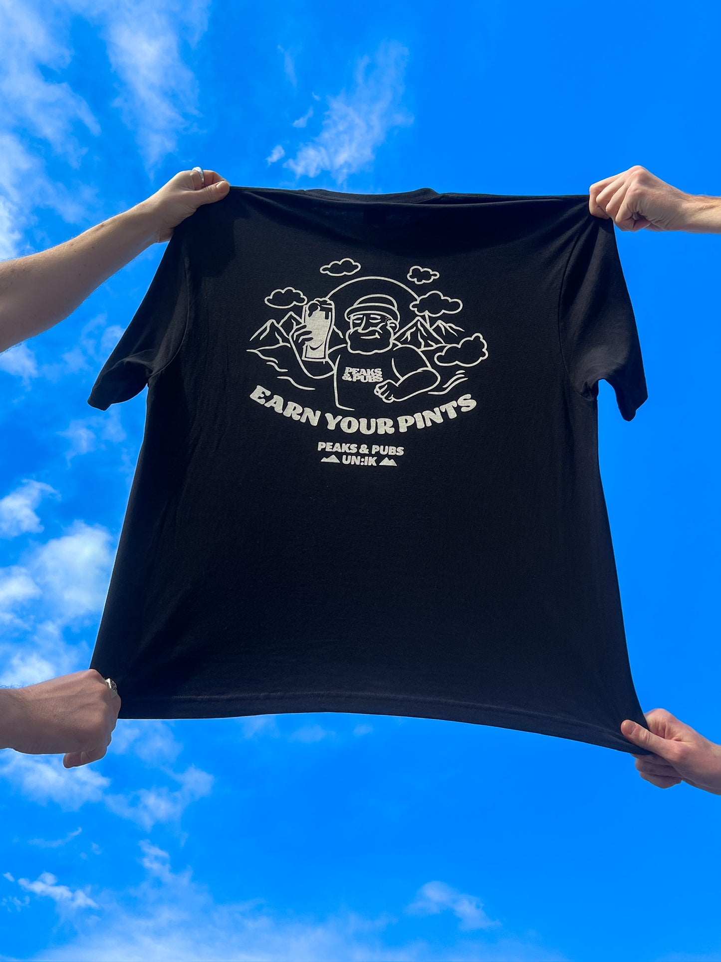 Peaks & Pubs 'Earn Your Pints' Tee - Black