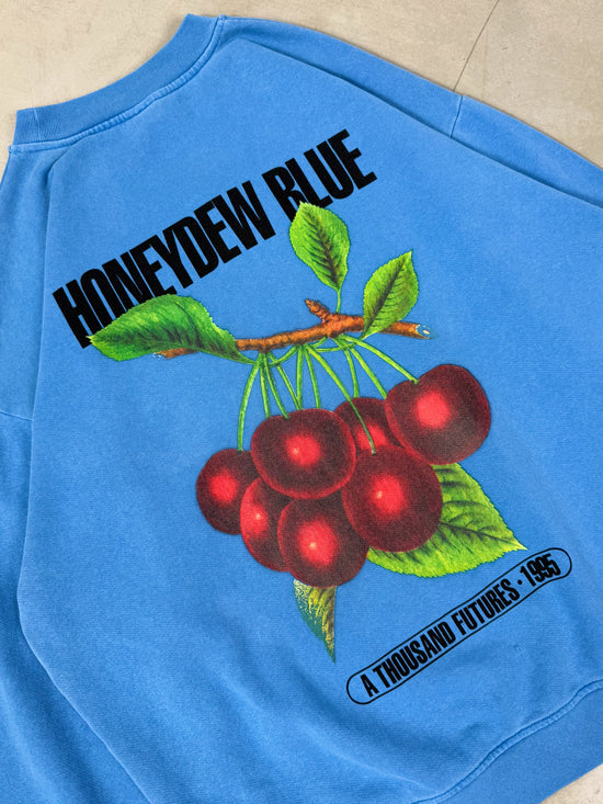 A Thousand Futures x GK 'Honeydew Blue' Vintage Washed Sweater - Cobalt Blue