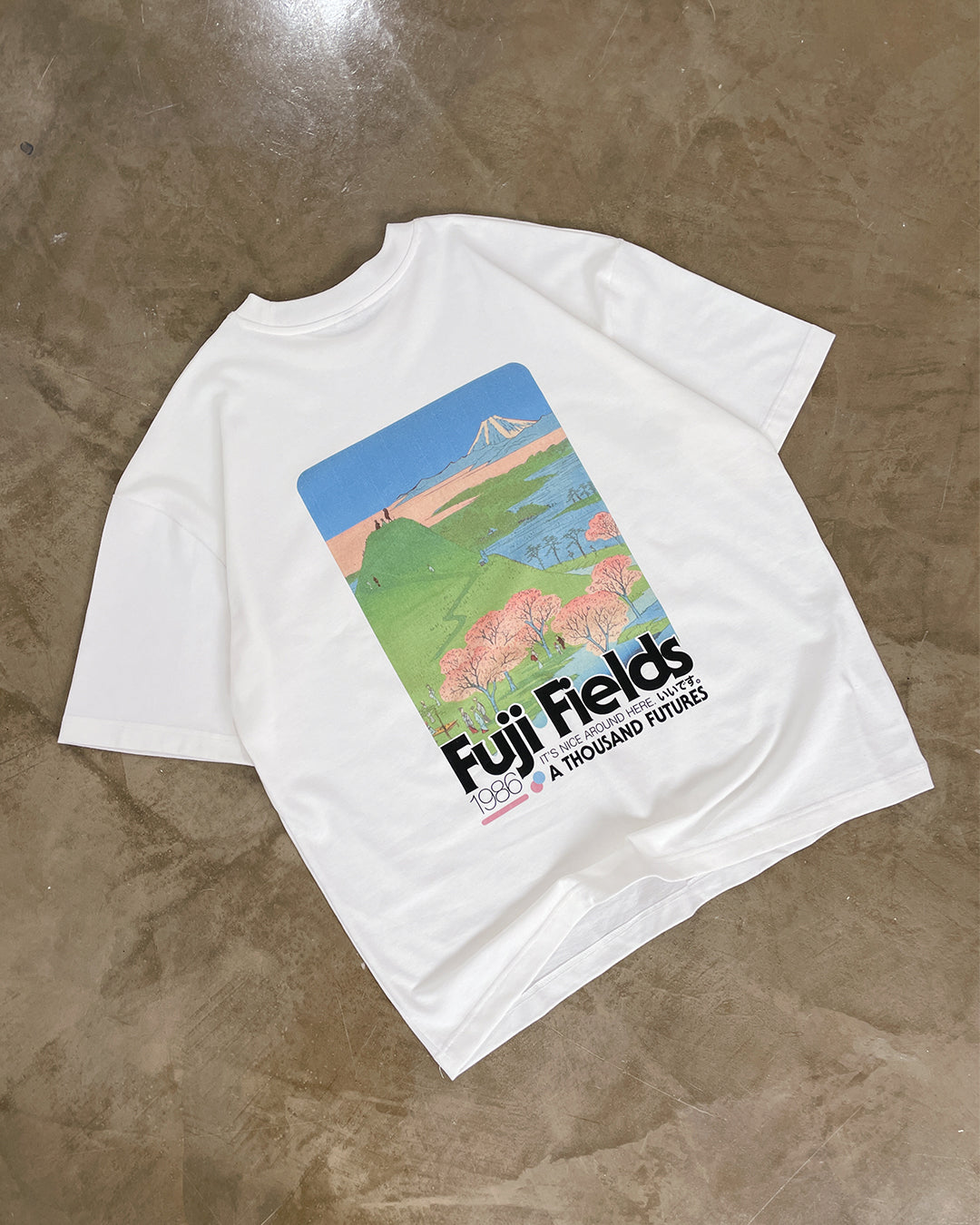 A Thousand Futures x GK 'Fuji Fields' Tee - White