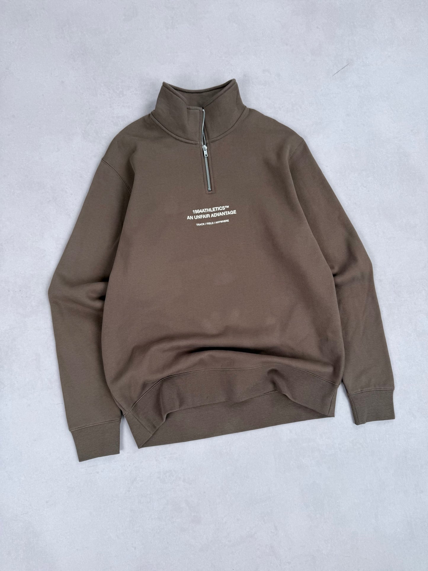 Vice 84 'Athletics' 1/4 Zip Sweater - Walnut