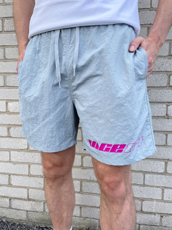 Vice 84 'Racer' Crinkle Recycled Swim Shorts - Smoke Grey