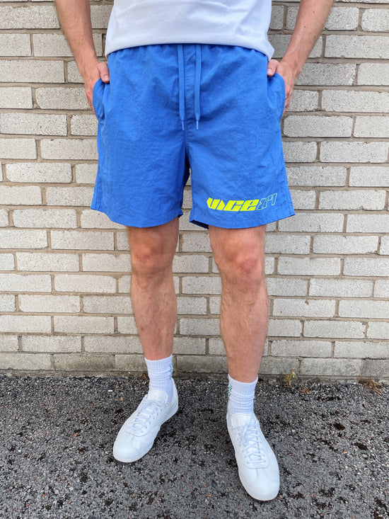 Vice 84 'Racer' Crinkle Recycled Swim Shorts - Pacific Blue