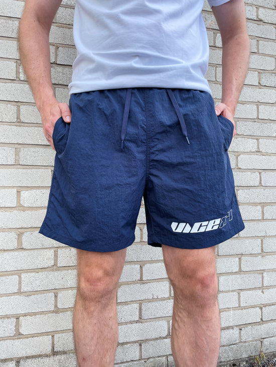 Vice 84 'Racer' Crinkle Recycled Swim Shorts - Navy