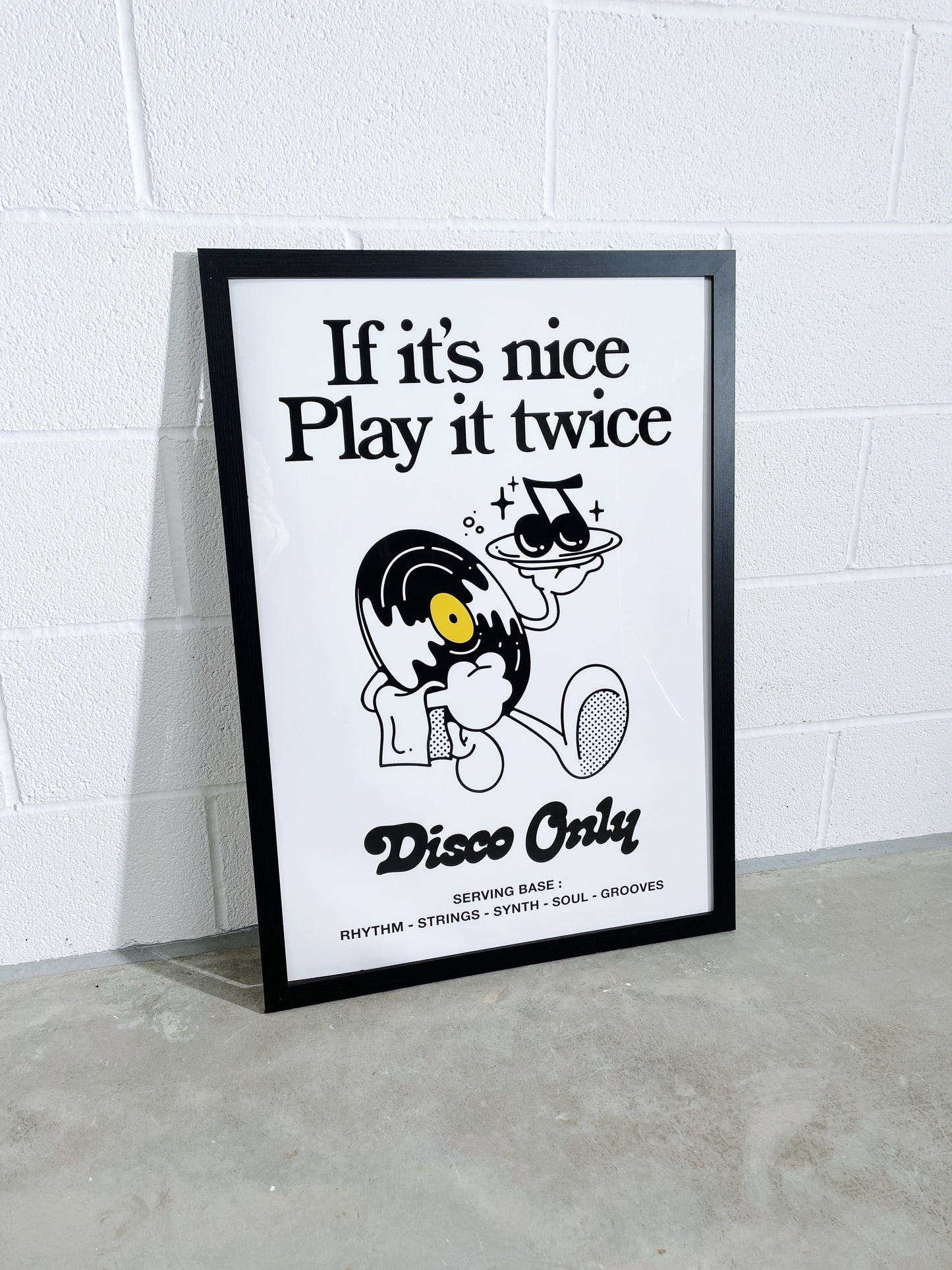 DISCO ONLY 'Play it Twice V2' Print - White