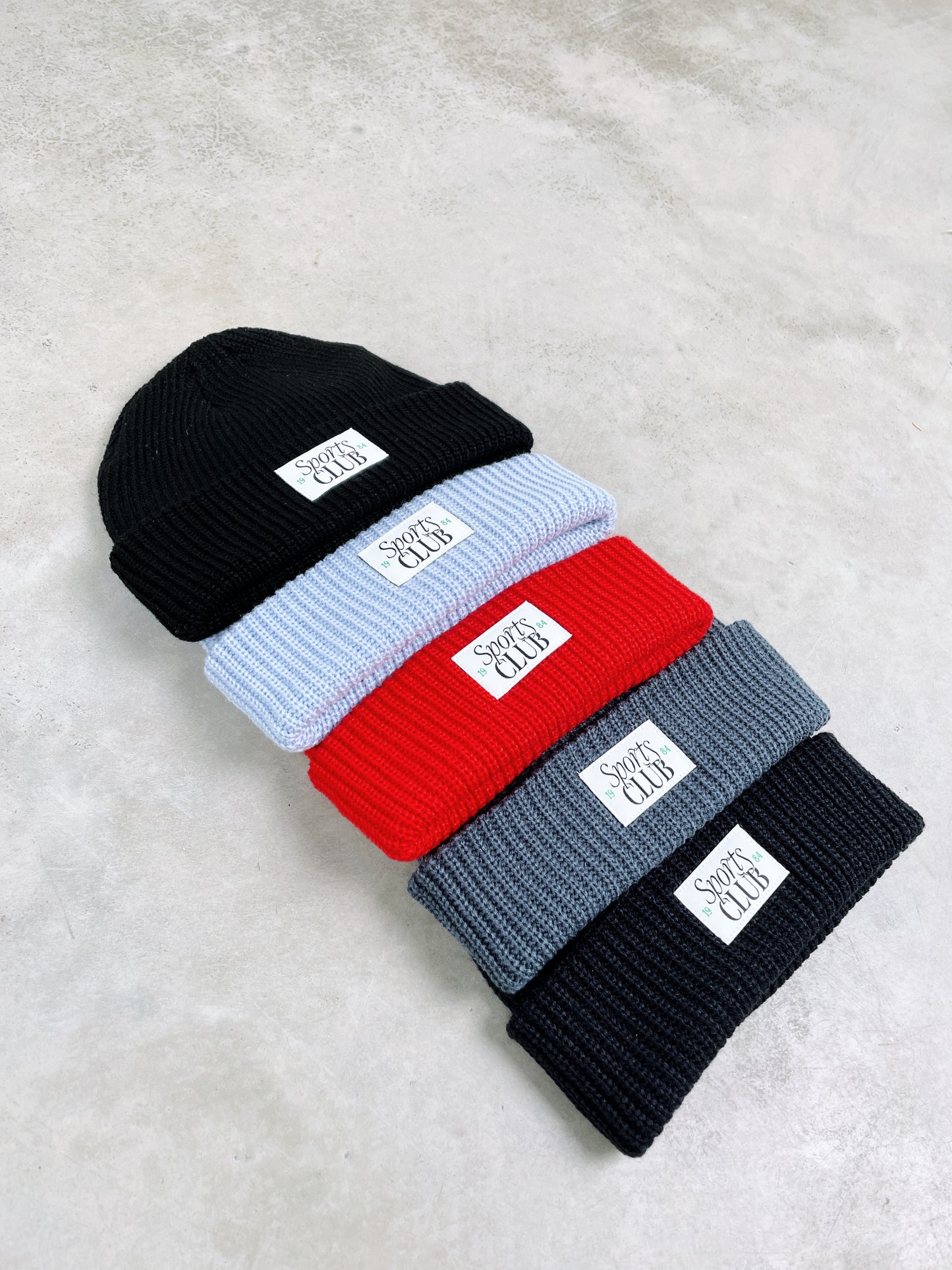 Vice 84 'Sports Club' Ribbed Beanie - Navy