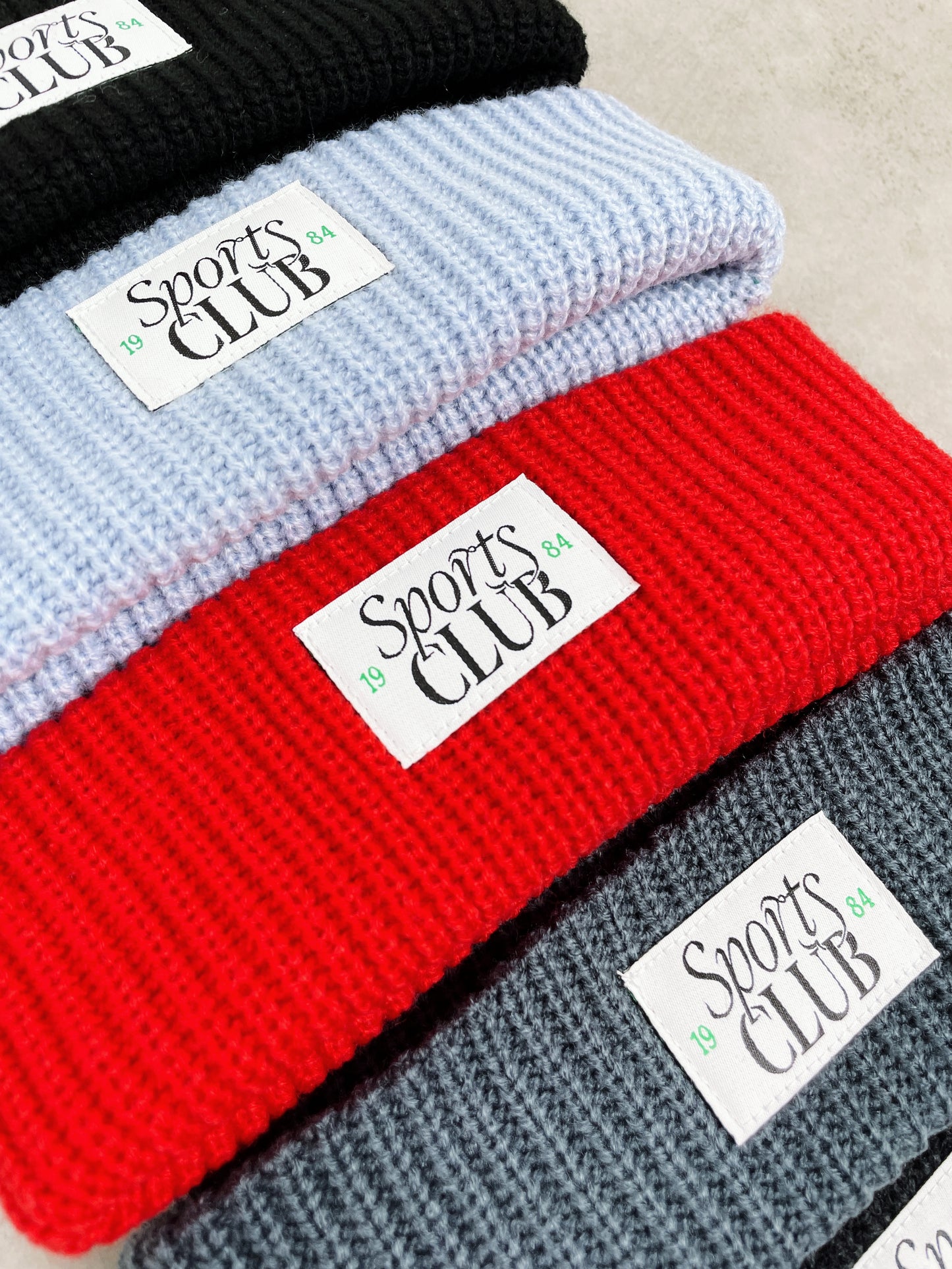 Vice 84 'Sports Club' Ribbed Beanie - Navy