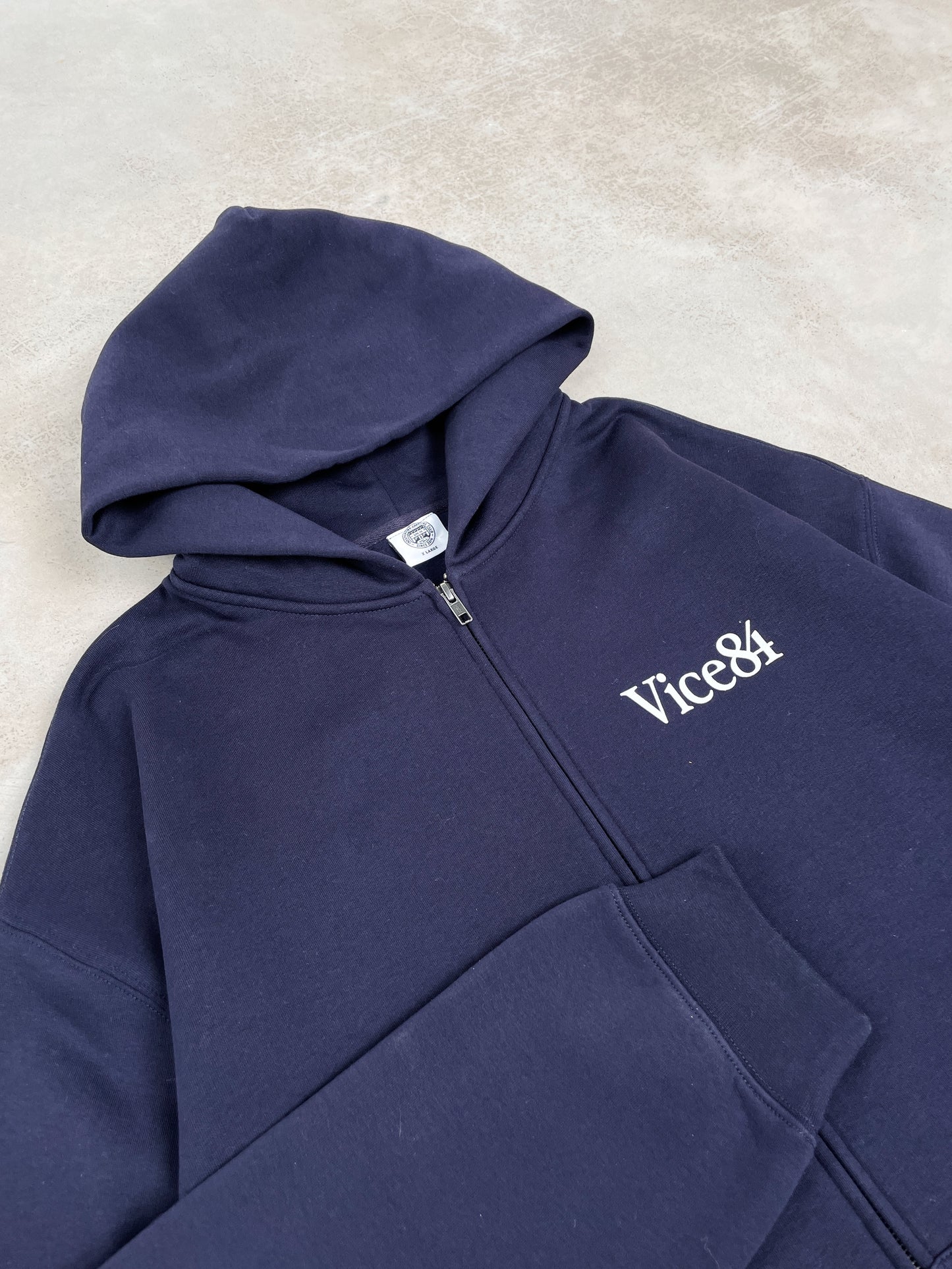 Vice 84 'Fun Club' Zip Up Hoodie - Navy