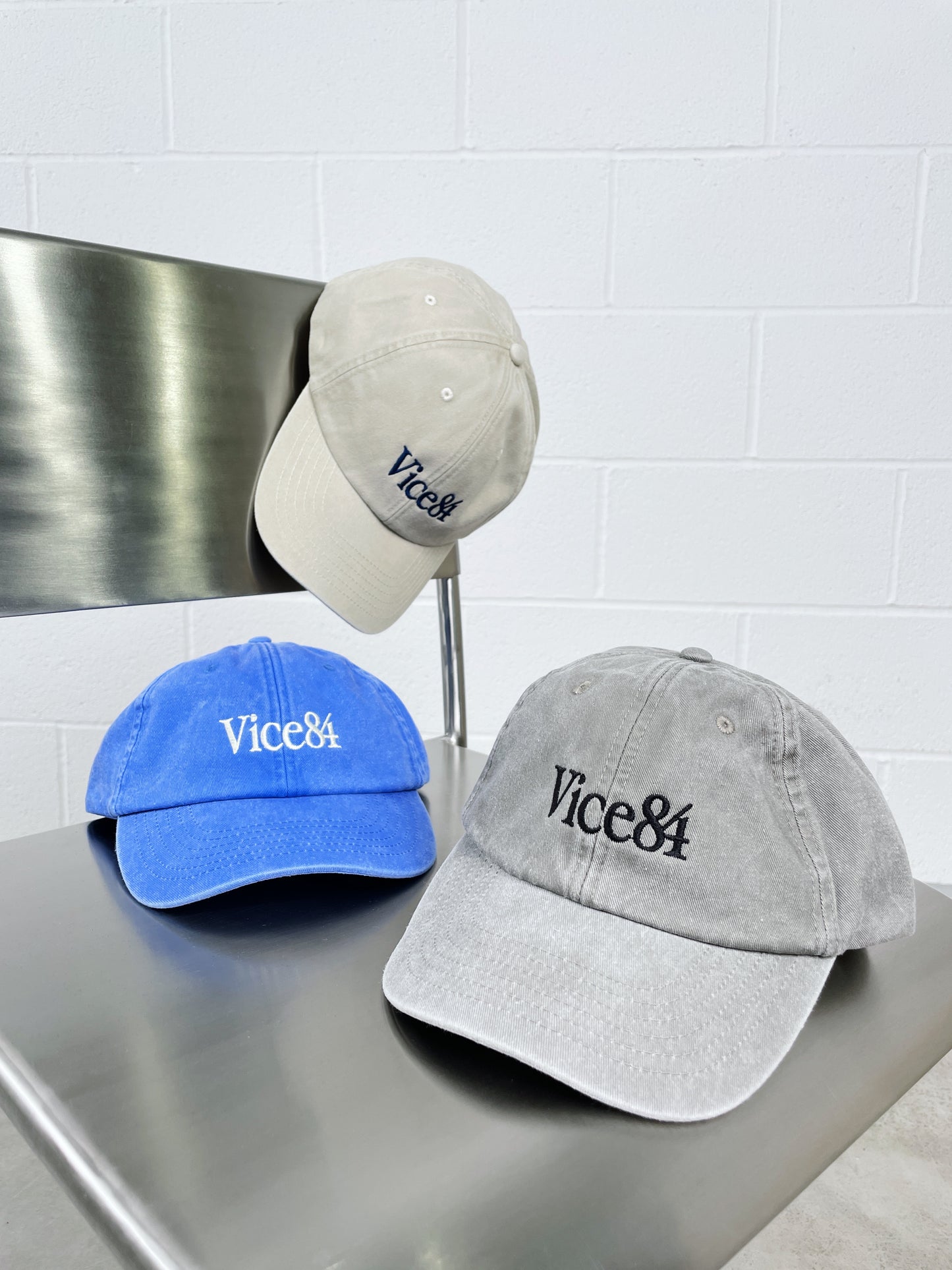 Vice 84 'Classic' Cap - Washed Grey