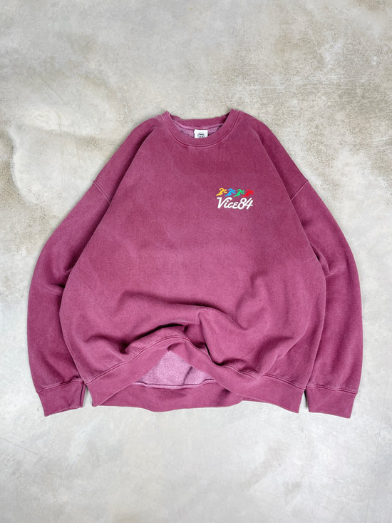 Vice 84 'Runner' Vintage Washed Sweater - Maroon