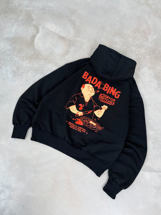 Bada Bing X UN:IK 'Snitches' Heavyweight Hoodie - Black