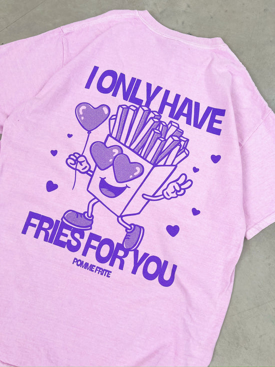 Pomme Frite 'Fries For You' Vintage Washed Tee - Pink