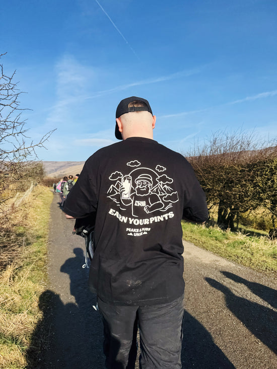 Peaks & Pubs 'Earn Your Pints' Tee - Black