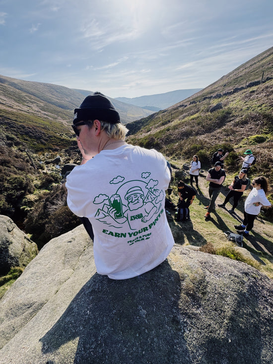 Peaks & Pubs 'Earn Your Pints' Tee - White