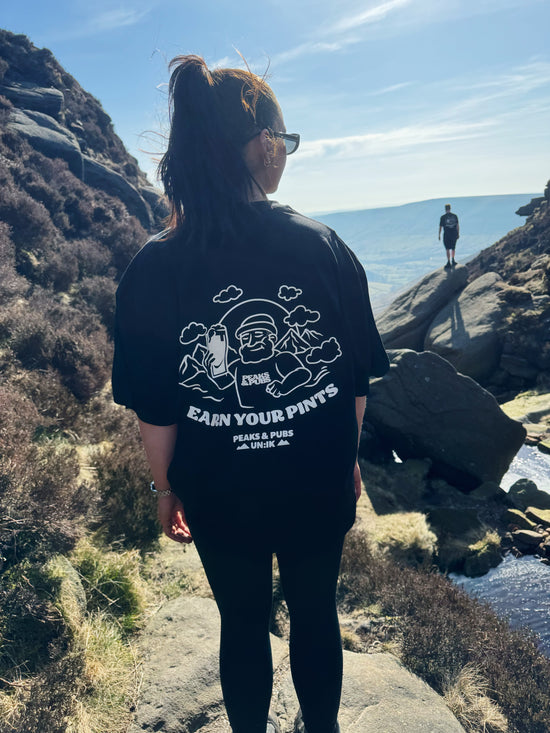 Peaks & Pubs 'Earn Your Pints' Tee - Black