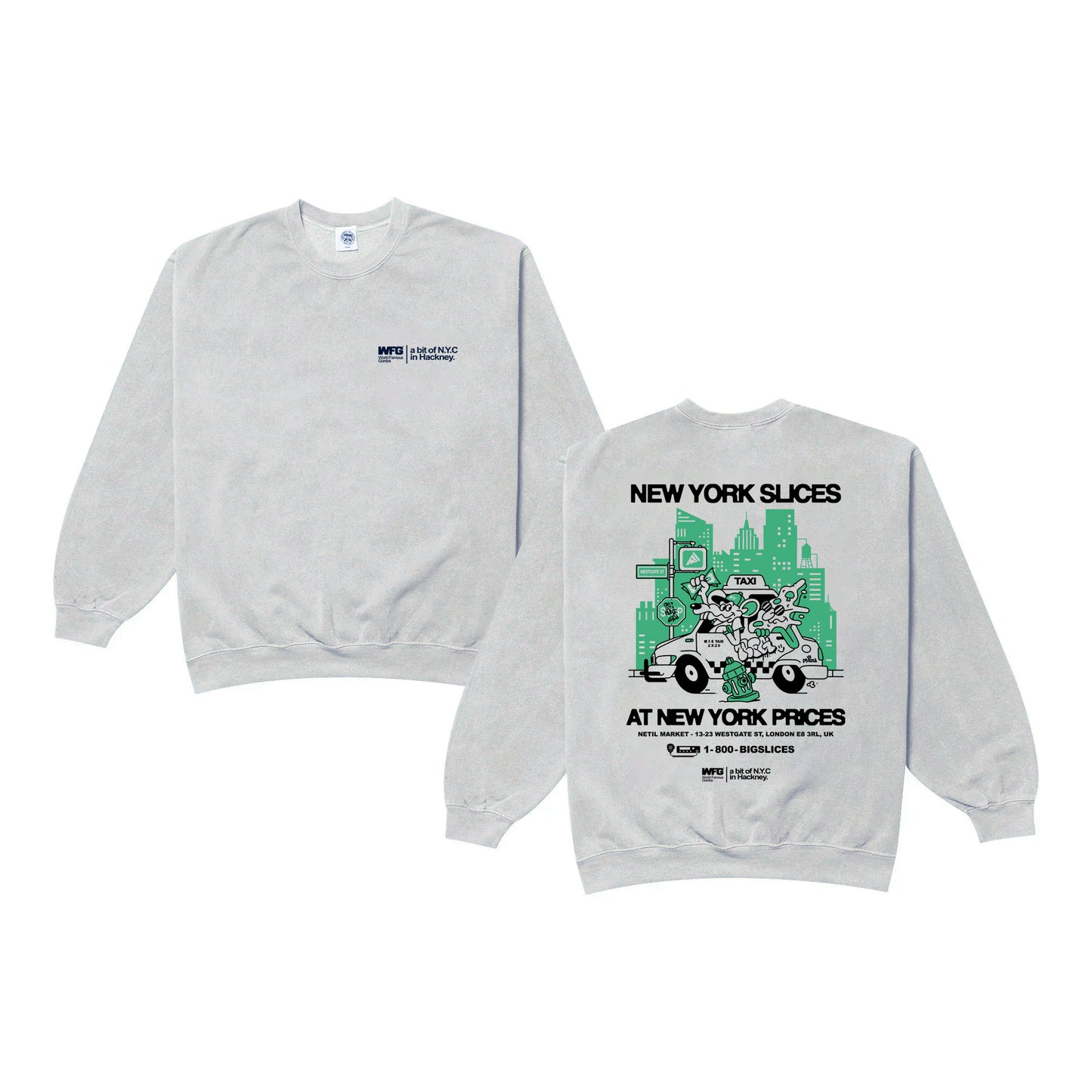 World Famous Gordos 'NYC Slices' Washed Sweater - Grey