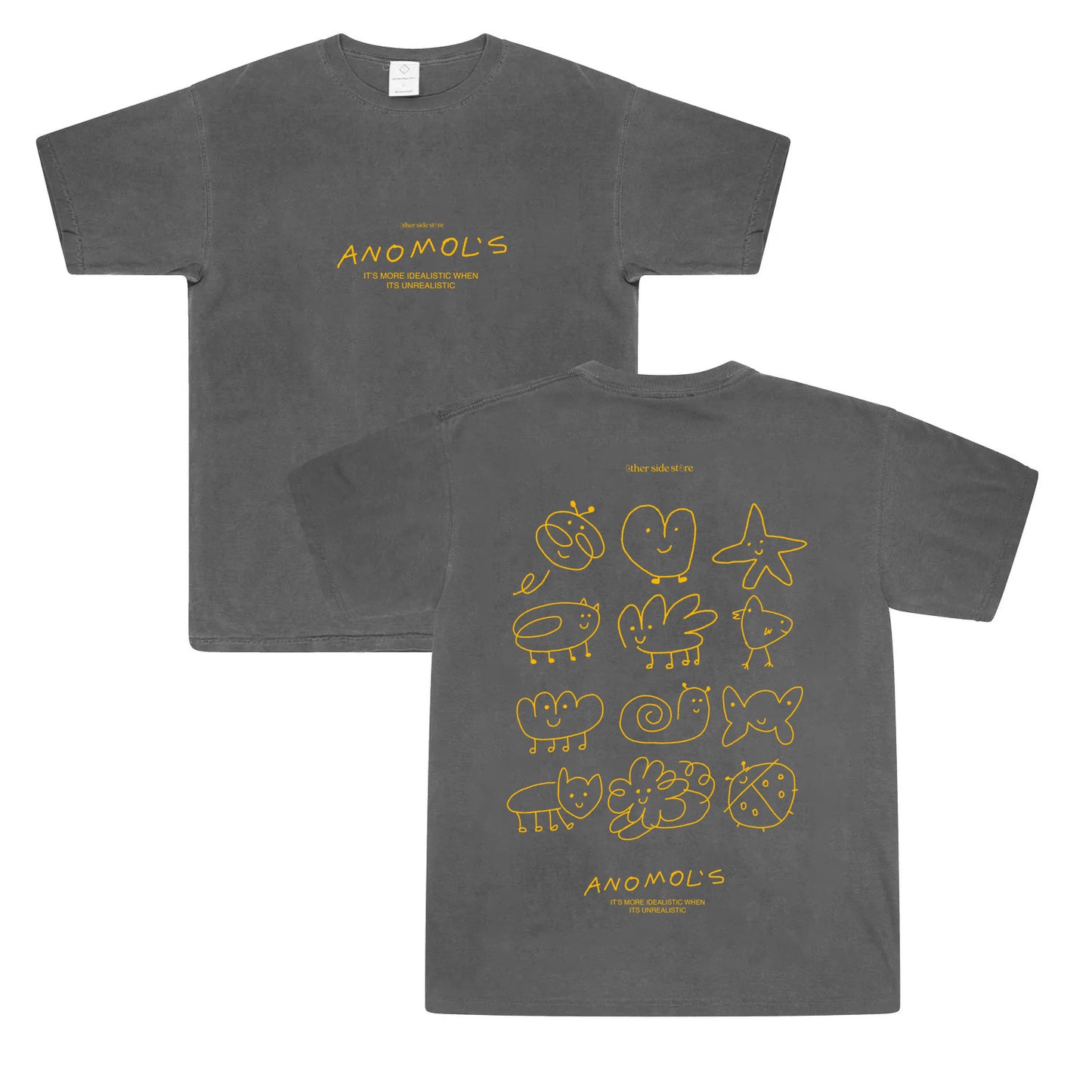 Other Side Store 'Anomols' Vintage Washed Tee - Black