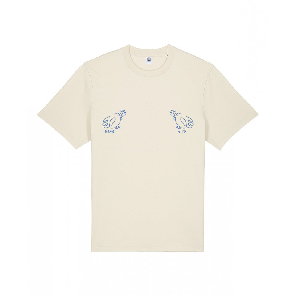 Other Side Store 'Blue Tits' Tee - Off White