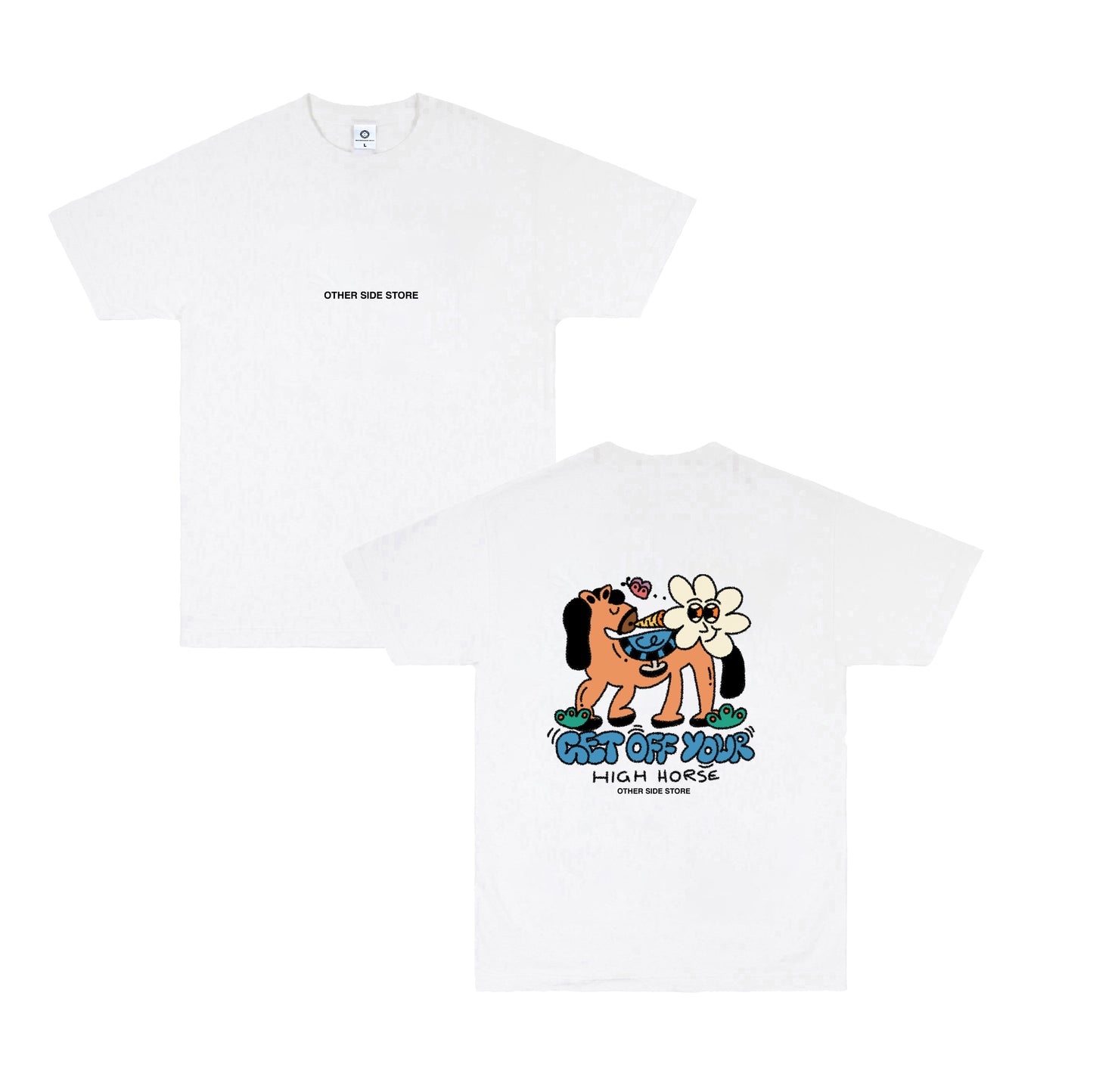 Other Side Store 'High Horse' Tee - White