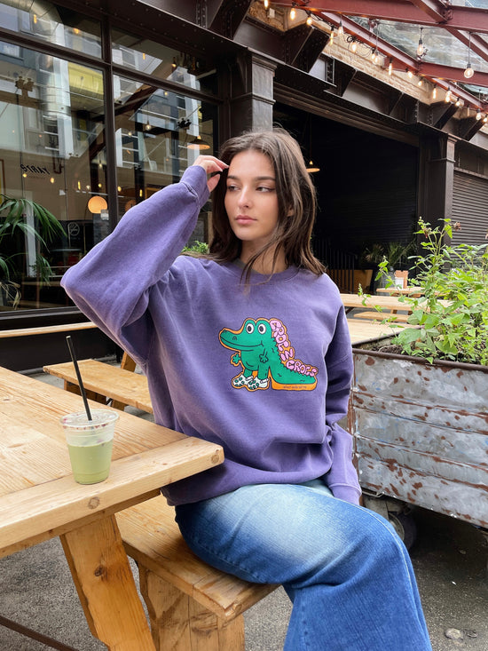 Other Side Store 'Croc In Crocs' Sweater - Vintage Washed Violet