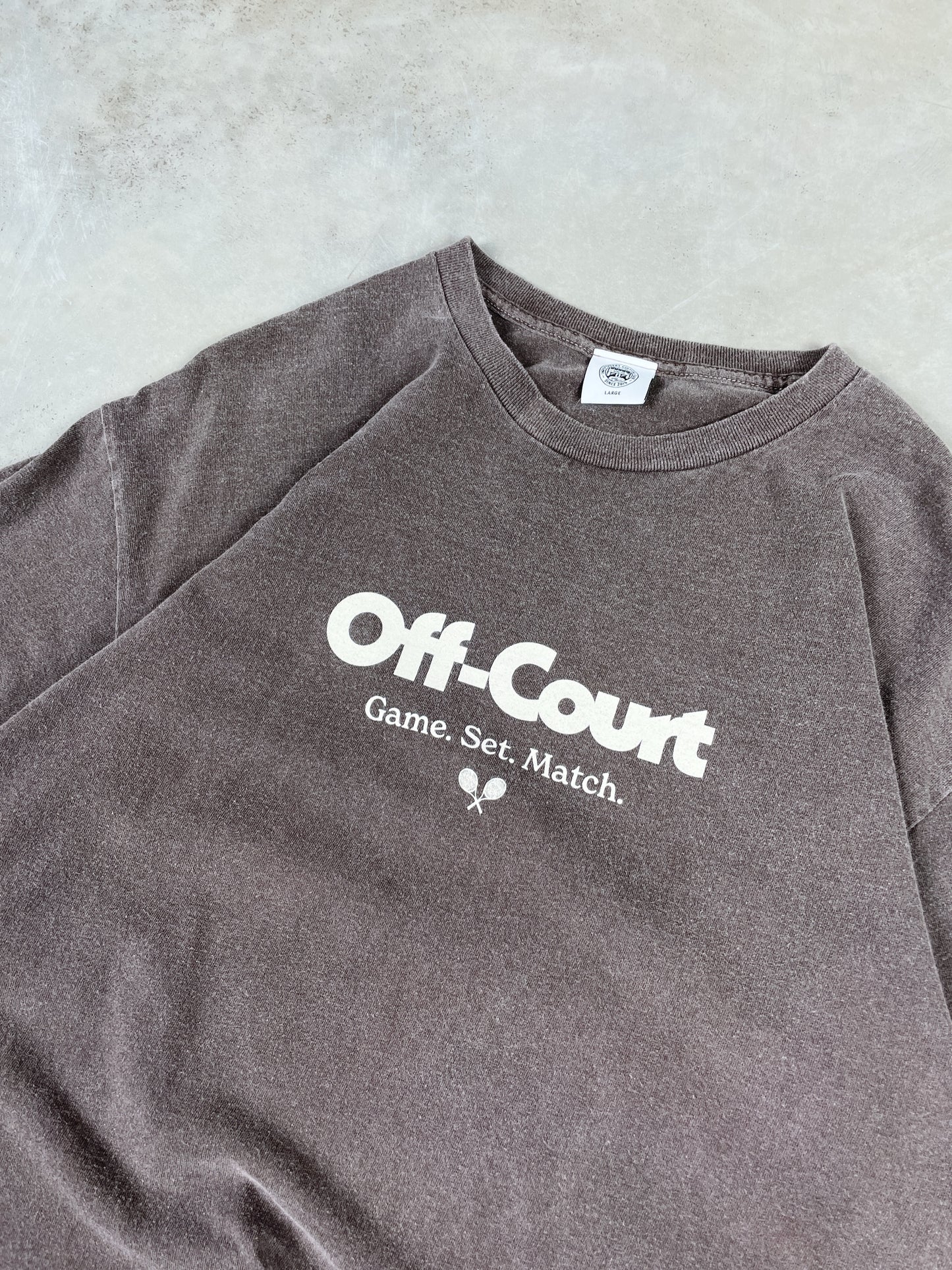 Vice 84 'Off-Court GSM' Vintage Washed Tee - Brown