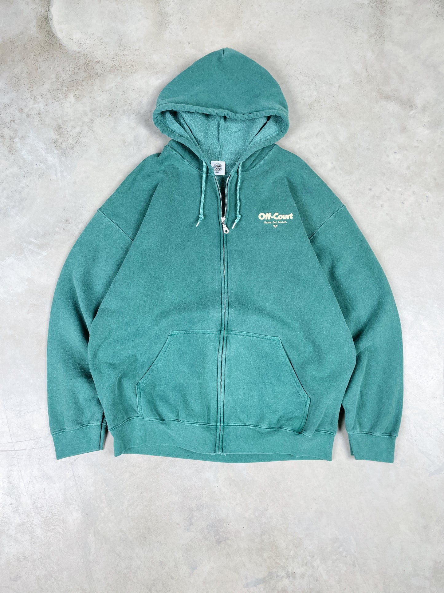 Vice 84 'Off-Court GSM' Zip Up Vintage Washed Hoodie - Forest