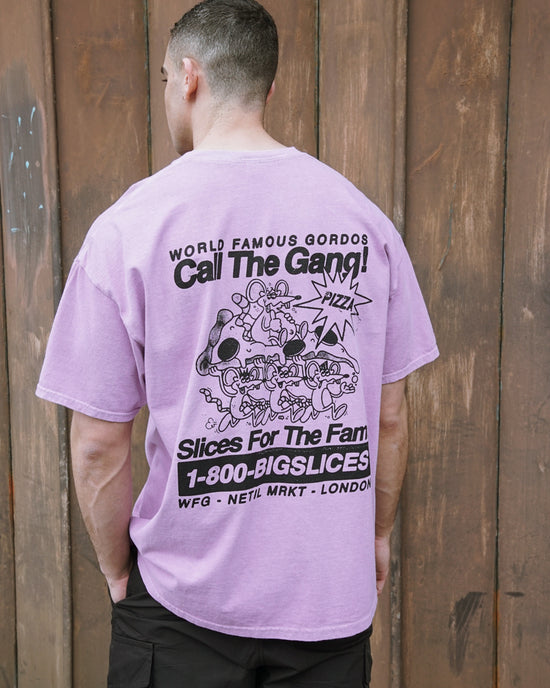 World Famous Gordos 'Call The Gang' Vintage Washed Tee - Pink