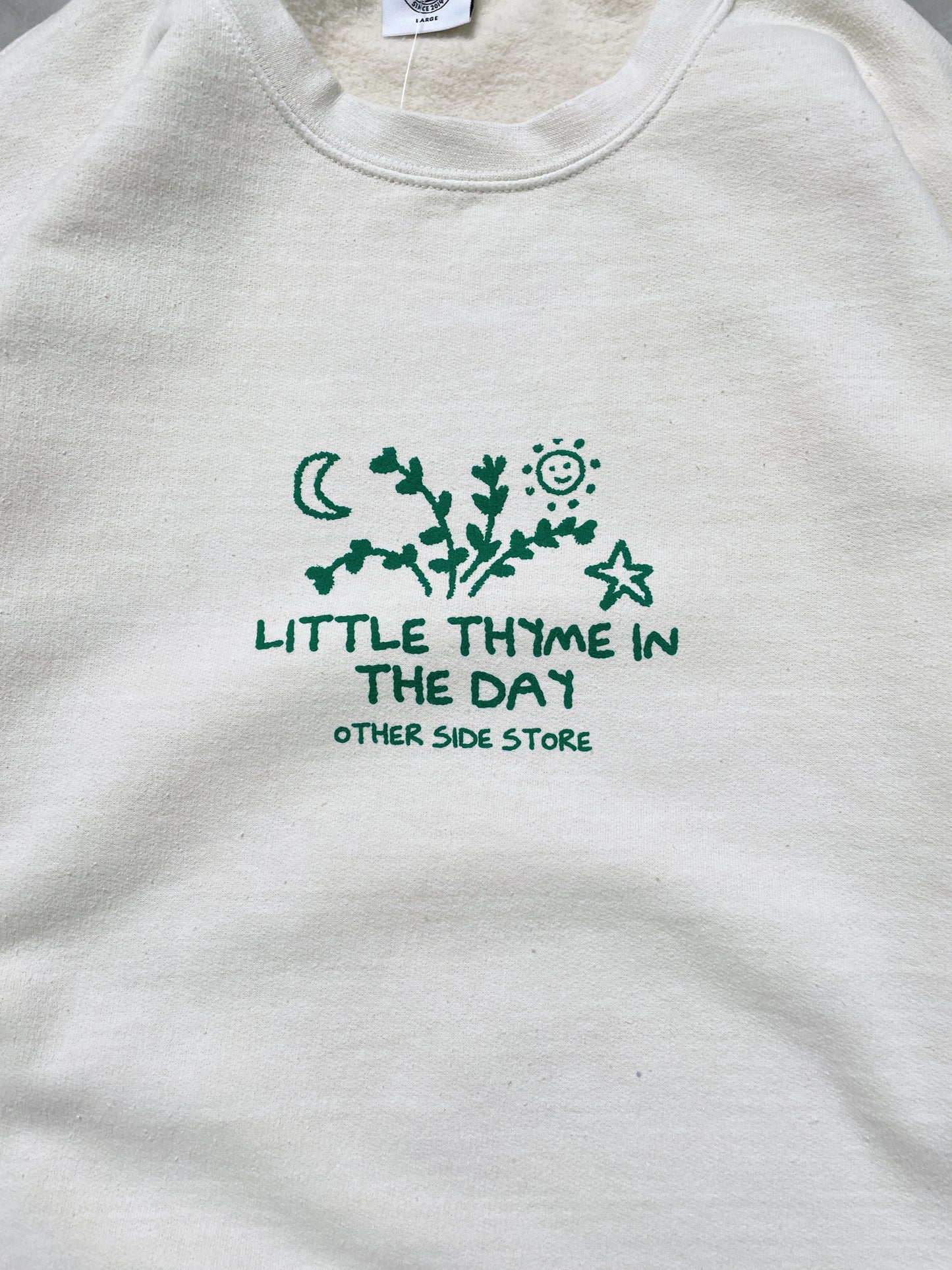 Other Side Store 'Little Thyme' Vintage Washed Sweater - Cream