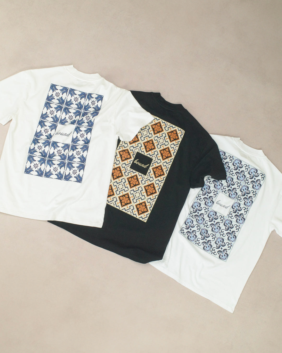 bound 'Porto Azulejos' Tee - White