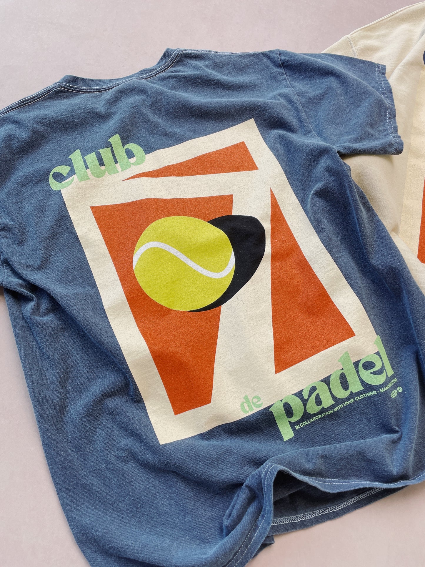 Club de Padel 'Summer Court' Vintage Washed Tee - Navy