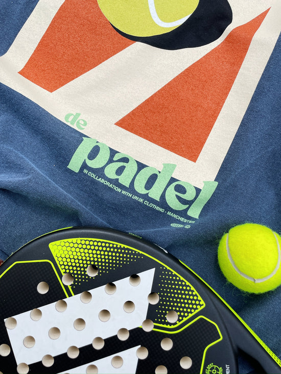 Club de Padel 'Summer Court' Vintage Washed Tee - Navy