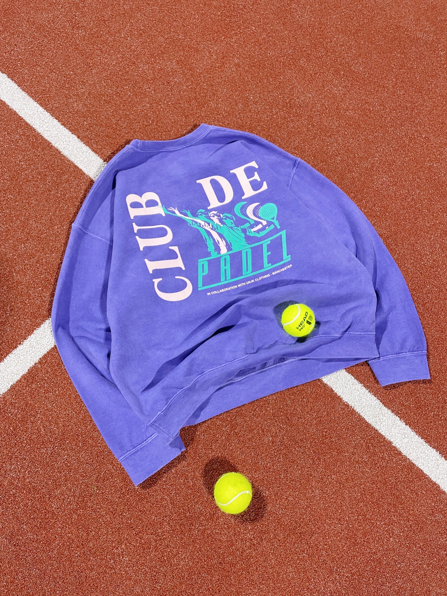 Club de Padel 'Retro' Vintage Washed Sweater - Lilac