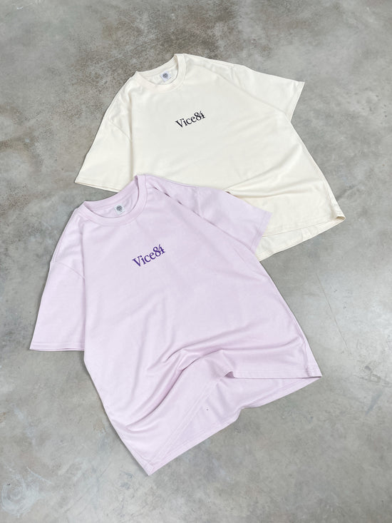 Vice 84 Premium Heavy Tee Twinpack - Ecru/Orchid