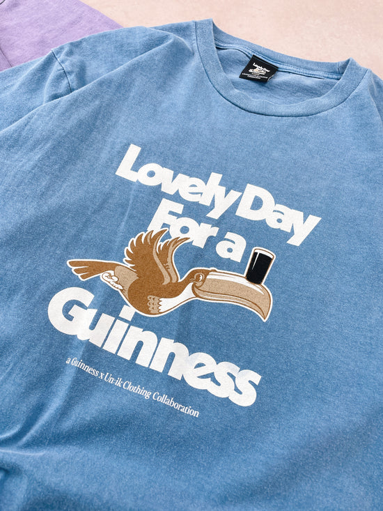 Guinness x UN:IK 'Lovely Day' Vintage Washed Tee - Blue