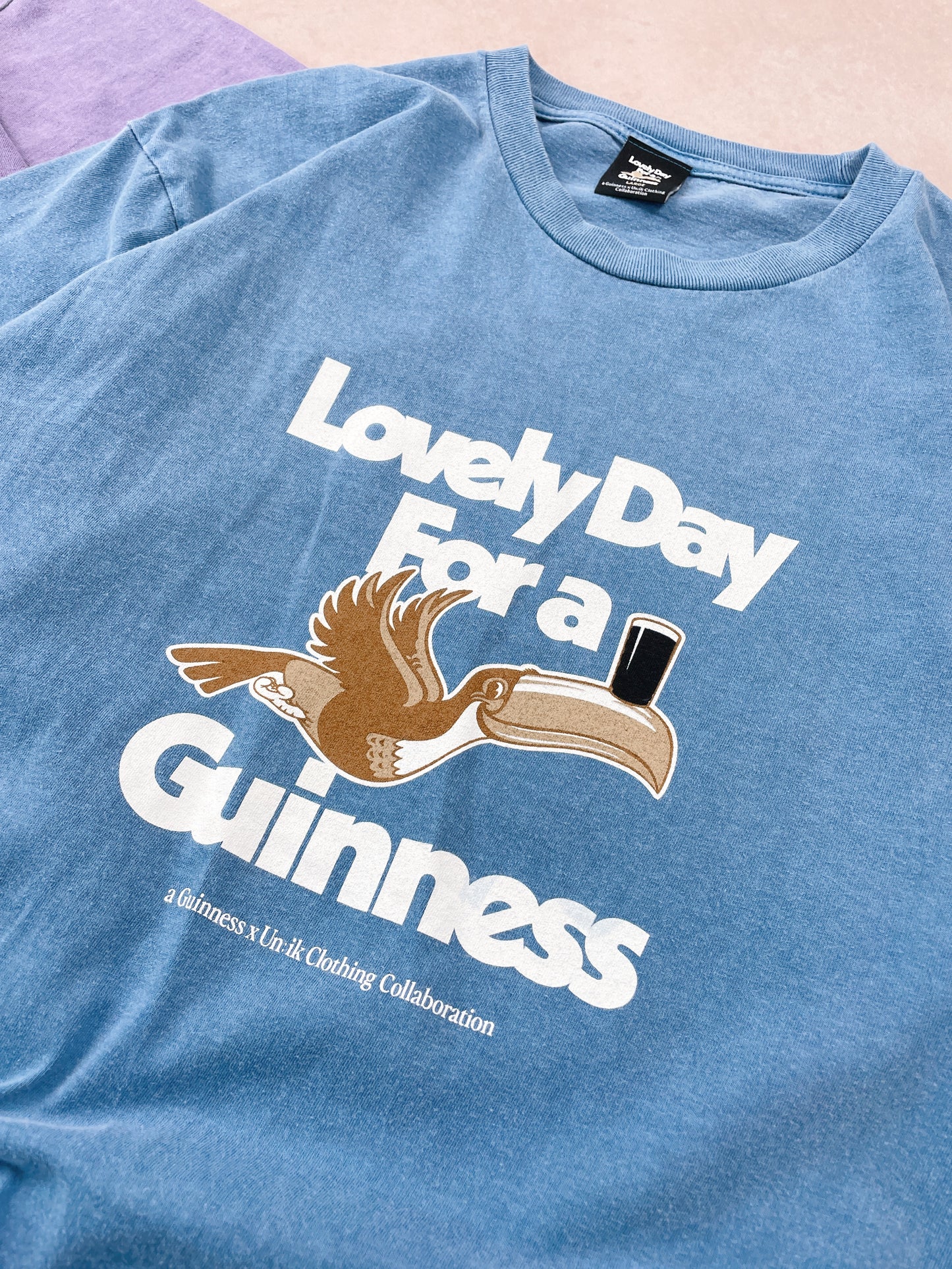 Guinness x UN:IK 'Lovely Day' Vintage Washed Tee Twinpack - Blue/Purple