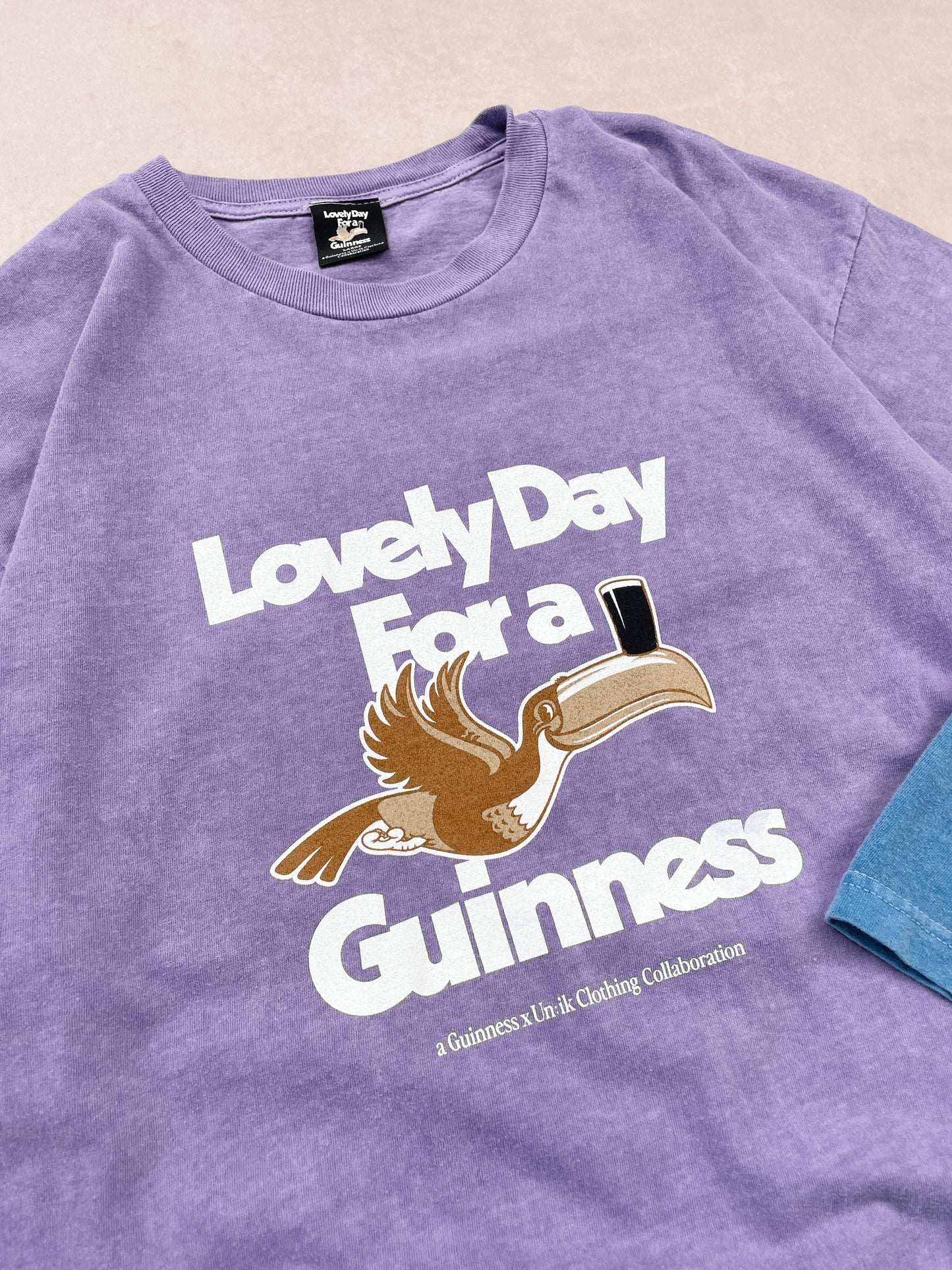 Guinness x UN:IK 'Lovely Day' Vintage Washed Tee Twinpack - Blue/Purple