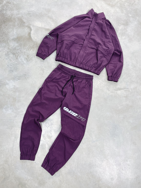 Vice 84 'Reflective Racer' Nylon Track Pants - Burgundy