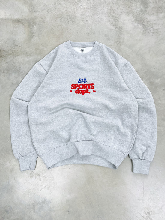 Vice 84 'Sports Dept' Heavyweight Embroidered Sweater - Ash