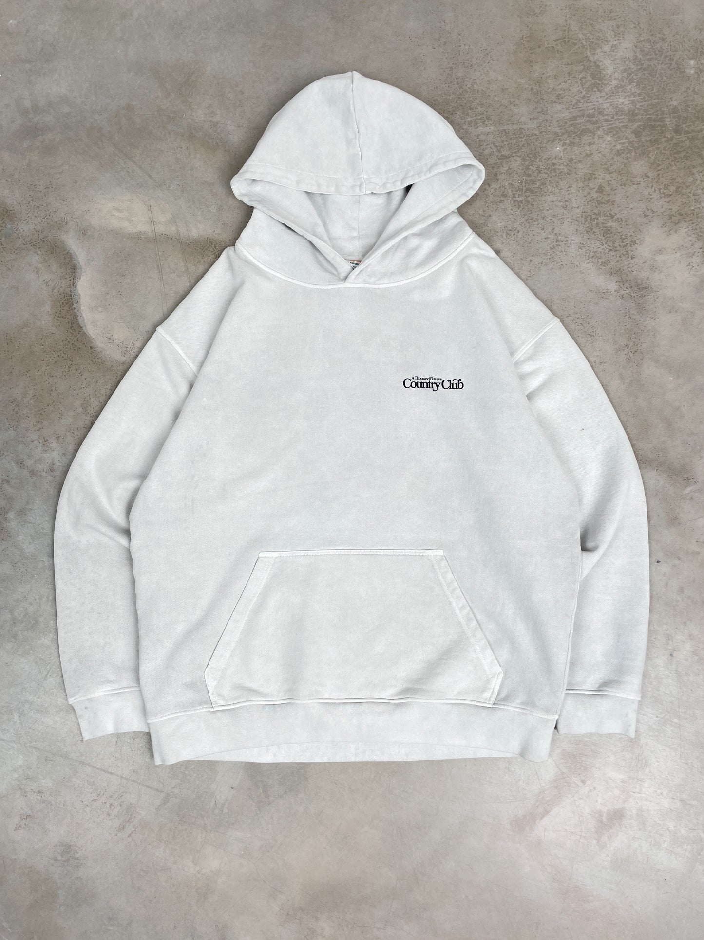 A Thousand Futures x GK 'Country Club' Vintage Washed Hoodie - Ash Grey