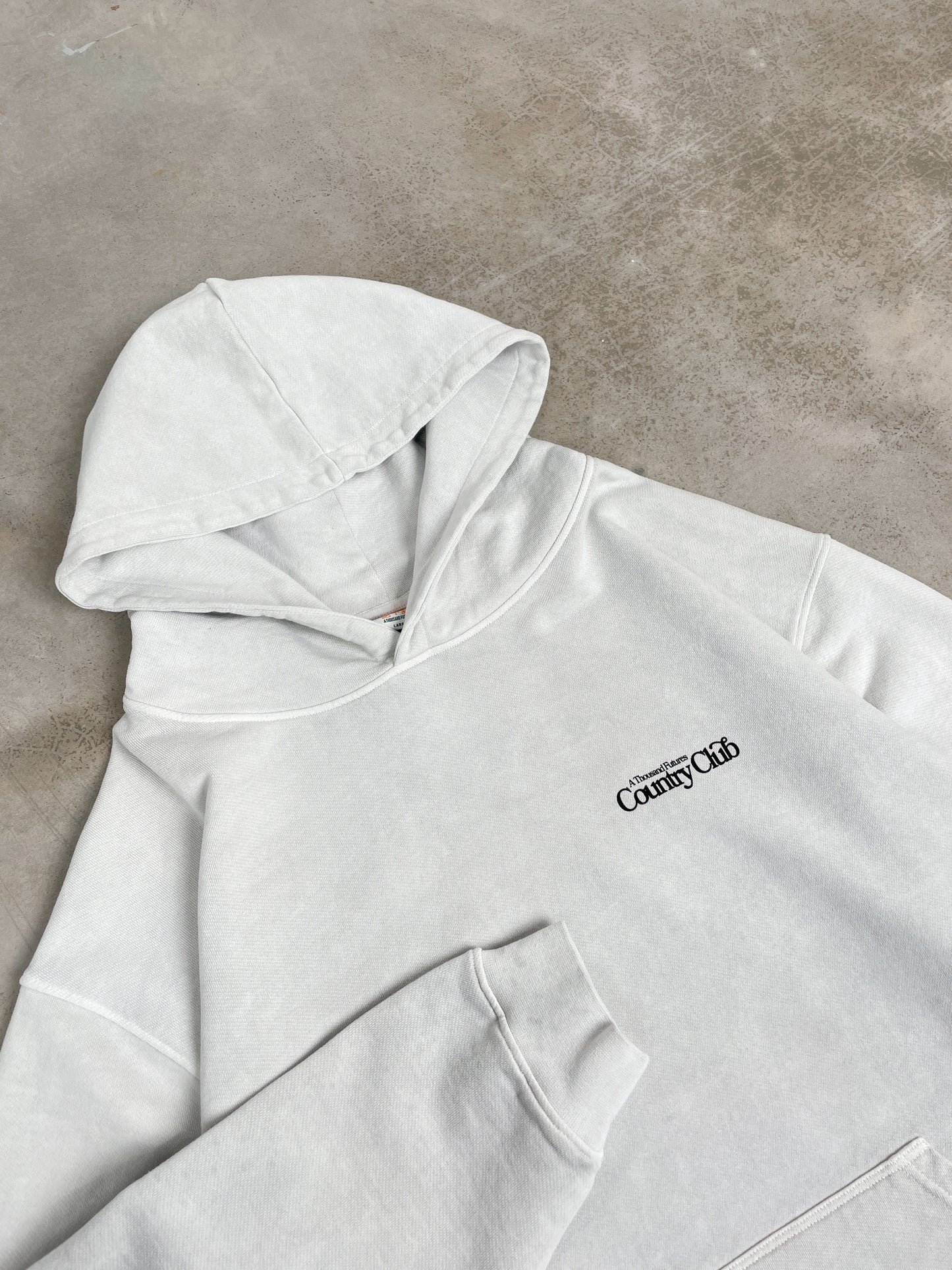 A Thousand Futures x GK 'Country Club' Vintage Washed Hoodie - Ash Grey