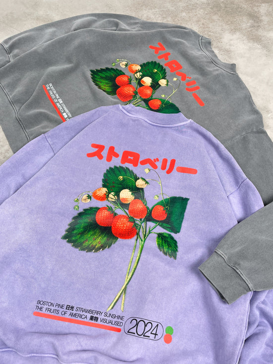 A Thousand Futures x GK 'Strawberry' Vintage Washed Sweater - Lilac