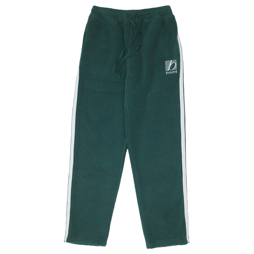 bound Reverse Fleece Grid Straight Joggers - Bottle Green