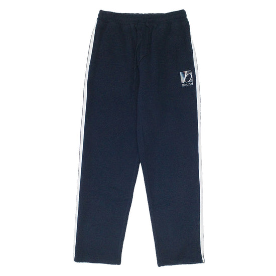 bound Reverse Fleece Grid Straight Joggers - Navy