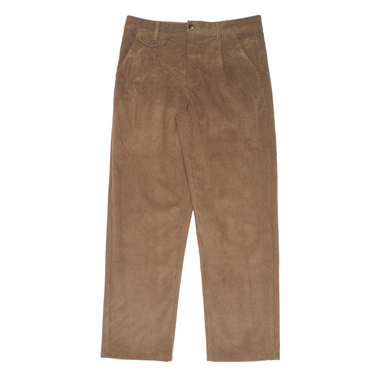 bound Wide Leg Corduroy Trousers - Pecan Brown